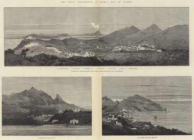 Das große Erdbeben in Ischia, Bucht von Neapel von Charles Auguste Loye